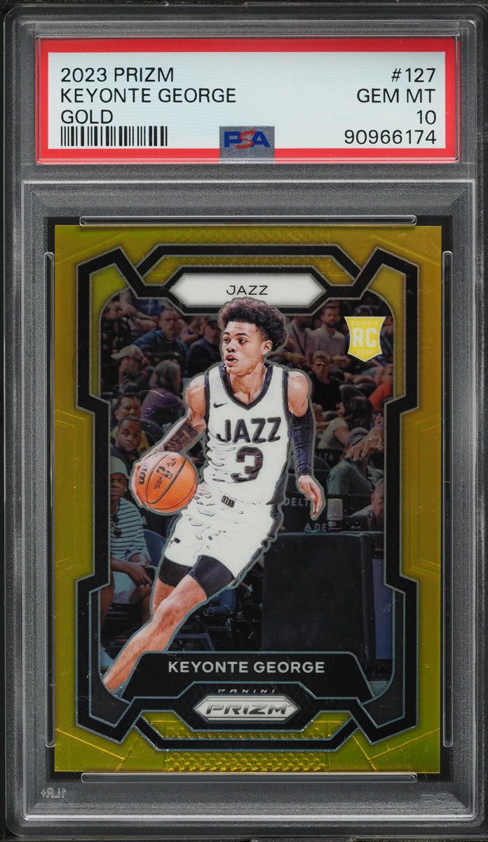 2023 Panini Prizm Gold Keyonte George ROOKIE JERSEY # 3/10 #127 PSA 10 GEM MINT