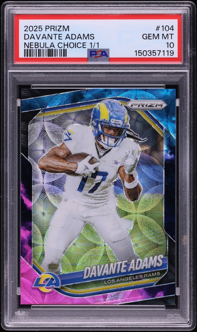 2025 Panini Prizm Nebula Choice Davante Adams 1/1 #104 PSA 10 GEM MINT