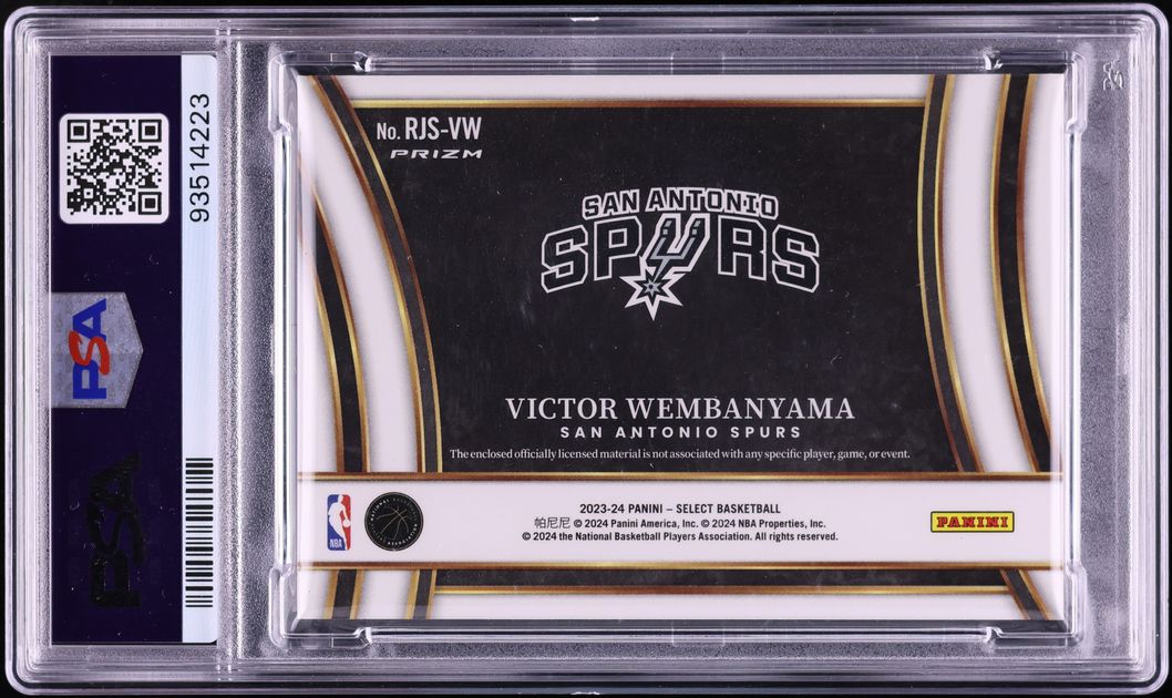 2023 Select Jumbo Victor Wembanyama ROOKIE PATCH #RJS-VW PSA 10 GEM MINT