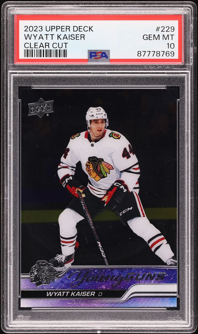 2023 Upper Deck Young Guns Clear Cut Wyatt Kaiser ROOKIE #229 PSA 10 GEM MINT