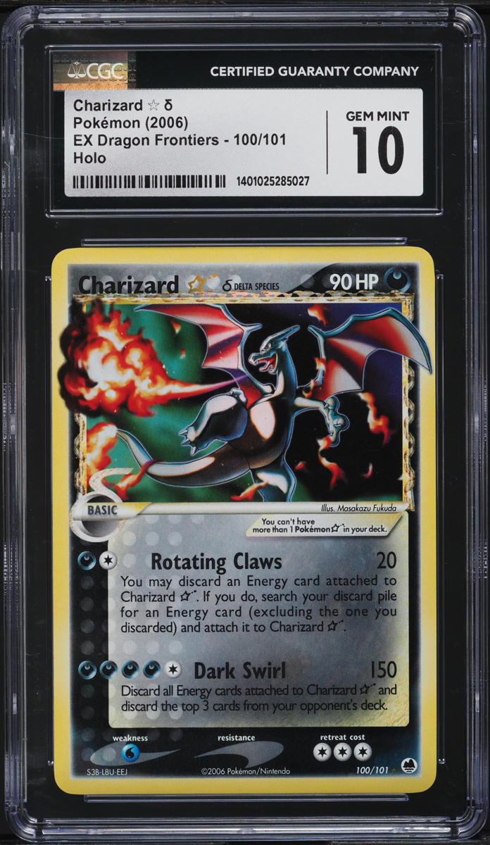 2006 Pokemon EX Dragon Frontiers Holo Charizard Gold Star #100 CGC 10 GEM MINT