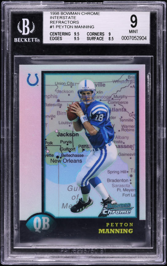 1998 Ultra Masterpiece Peyton Manning ROOKIE 1/1 #201P BGS 8.5 NM