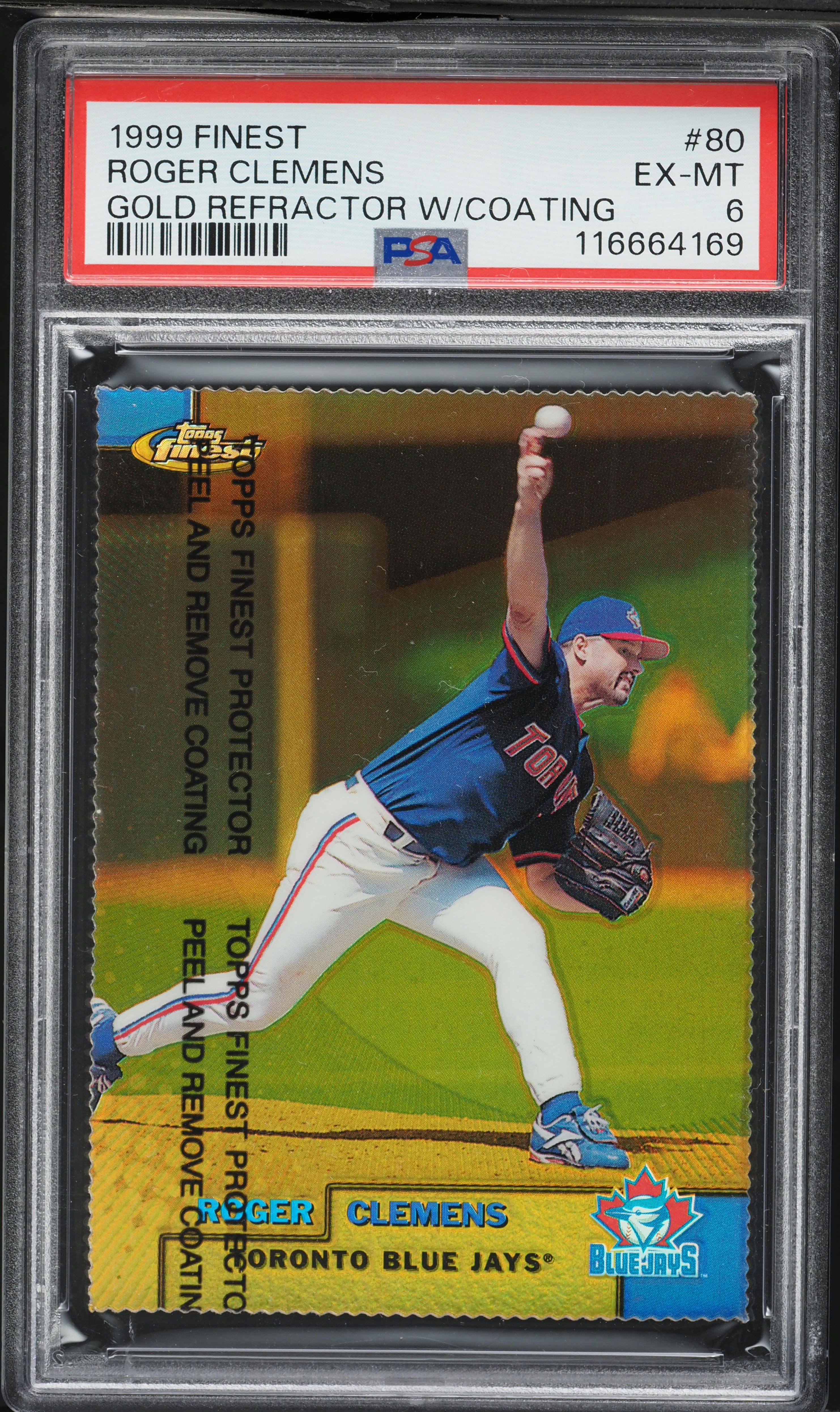 1999 Finest Gold Refractor w/ Coating Roger Clemens /100 #80