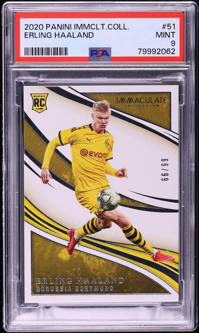 2020 Immaculate Collection Erling Haaland ROOKIE /99 #51 PSA 9 MINT