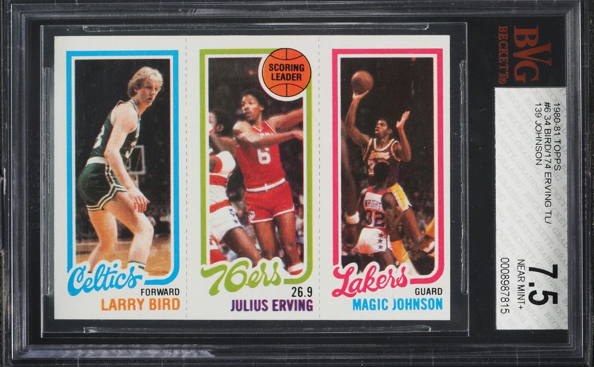1980 Topps Basketball Julius Erving Larry Bird Magic Johnson ROOKIE BVG 7.5