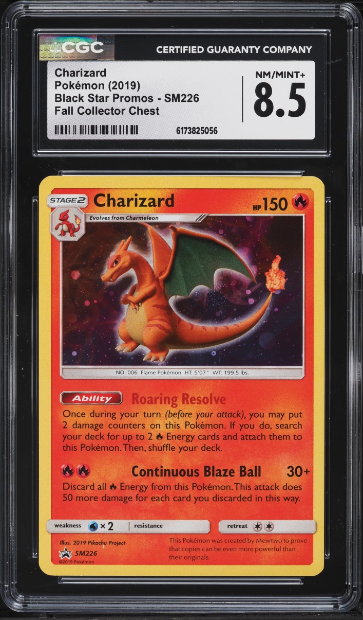 2019 Pokemon Sun & Moon Promo Fall Collector Chest Holo Charizard #SM226 CGC 8.5 NM-MT+
