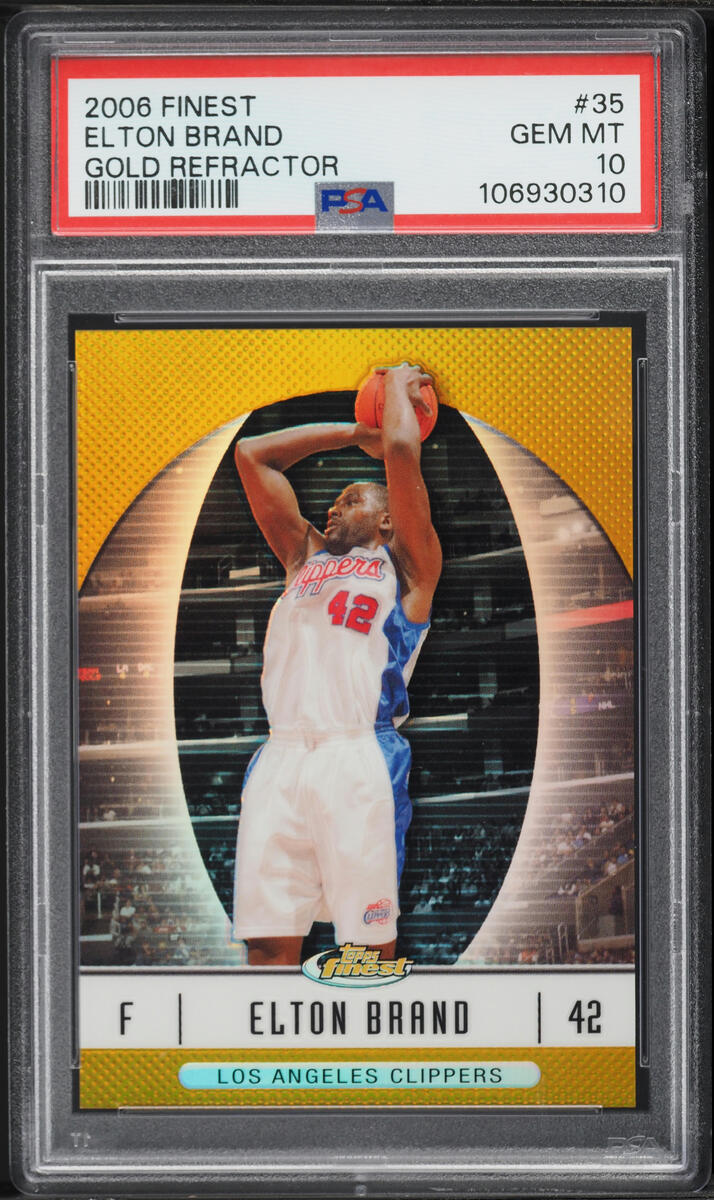 2006 Finest Gold Refractor Elton Brand /50 #35 PSA 10 GEM MINT - Photo 1