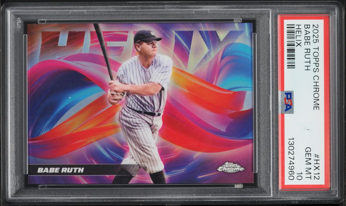 2025 Topps Chrome Helix Babe Ruth #HX12 PSA 10 GEM MINT - Photo 1