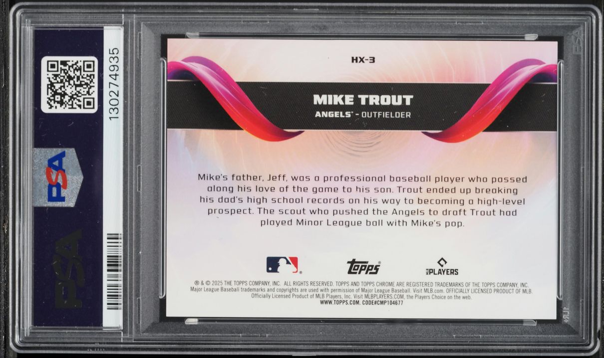 2025 Topps Chrome Helix Mike Trout #HX3 PSA 10 GEM MINT - Photo 2