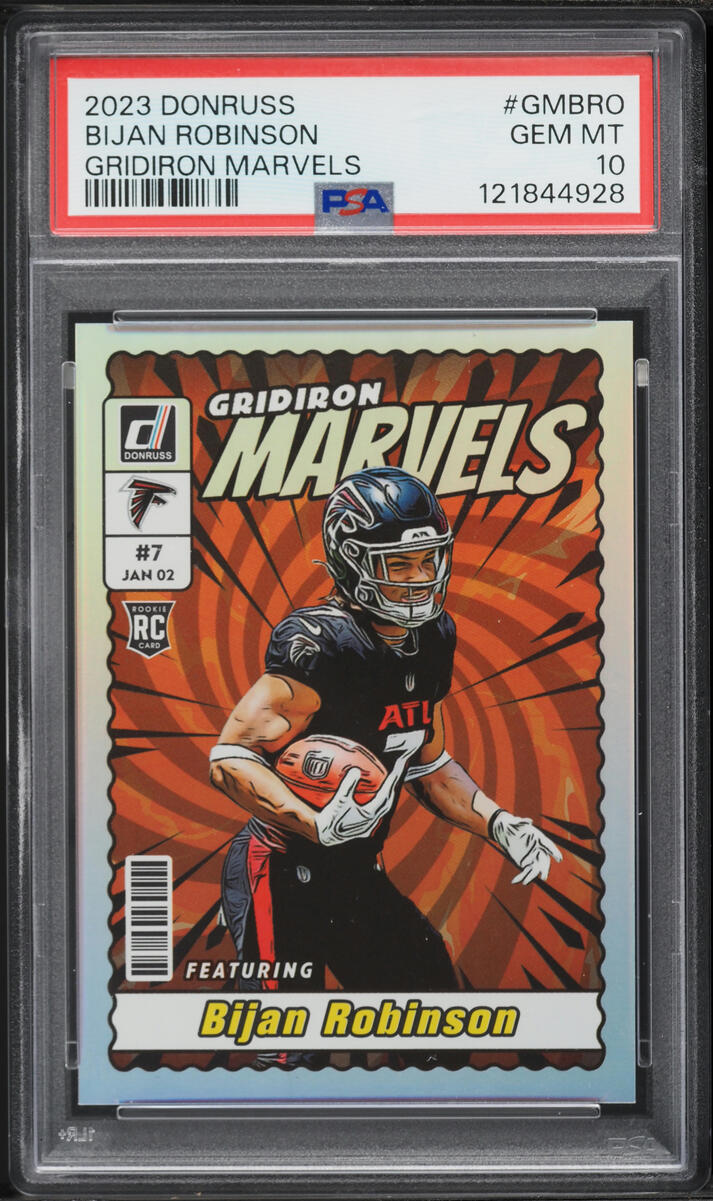 2023 Donruss Gridiron Marvels Bijan Robinson ROOKIE #GM-BRO PSA 10 GEM MINT - Photo 1