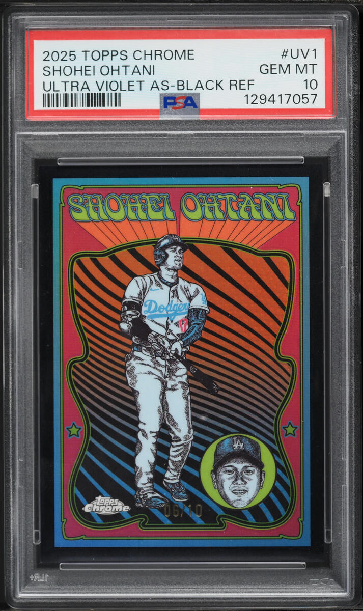 2025 Topps Chrome Ultraviolet All-Stars Black Refractor Shohei Ohtani /10 #UV1 PSA 10 GEM MINT - Photo 1