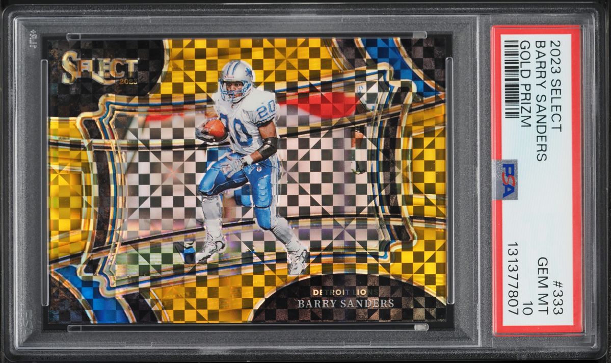 2023 Select Field Level Gold Prizm Barry Sanders /10 #333 PSA 10 GEM MINT - Photo 1
