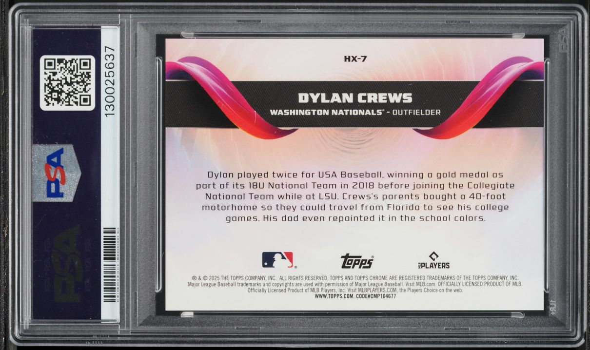 2025 Topps Chrome Helix Dylan Crews ROOKIE #HX7 PSA 10 GEM MINT - Photo 2