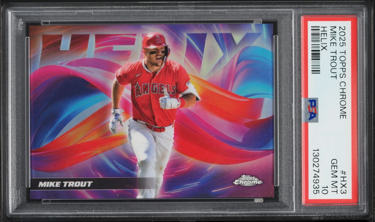 2025 Topps Chrome Helix Mike Trout #HX3 PSA 10 GEM MINT - Photo 1