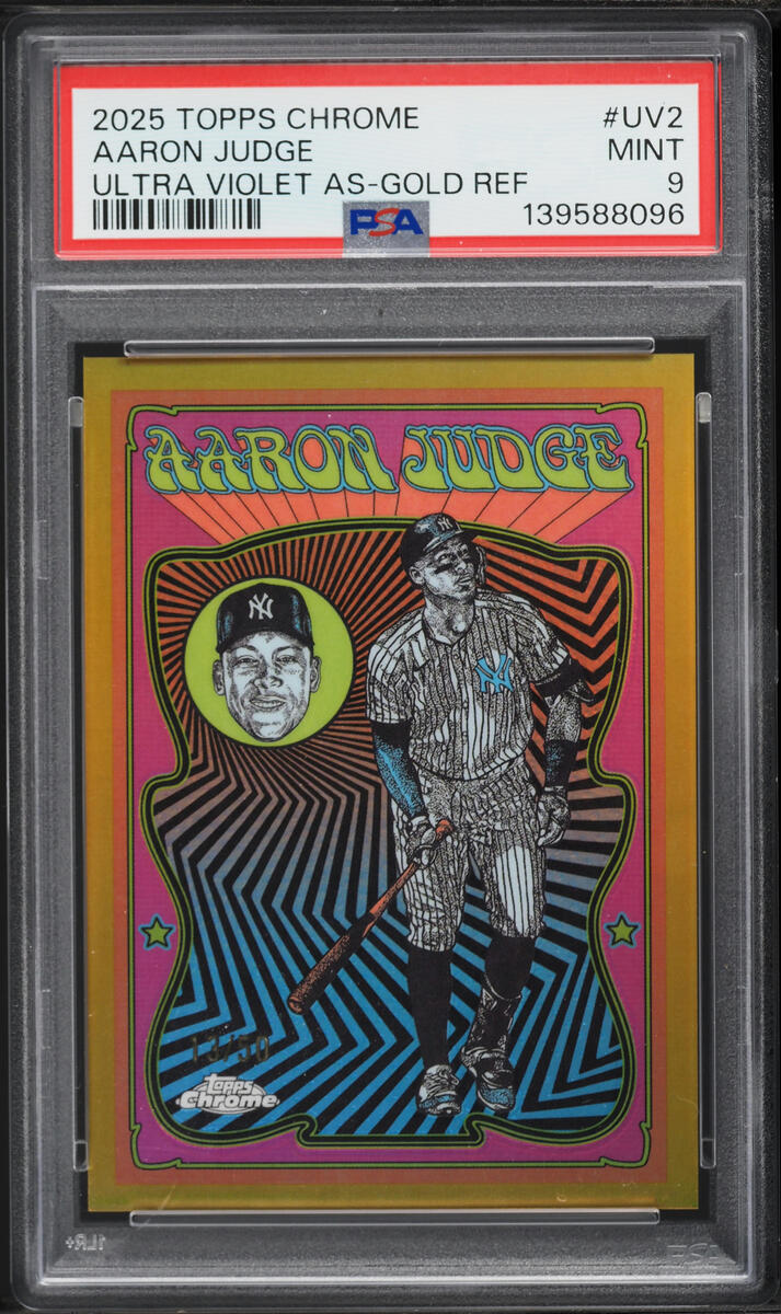 2025 Topps Chrome Ultraviolet All-Stars Gold Refractor Aaron Judge /50 #UV2 PSA 9 MINT - Photo 1