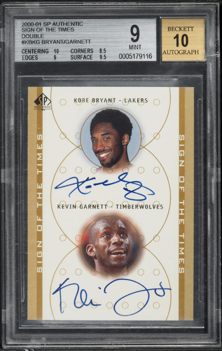 2000 SP Authentic Sign Of The Times Double Kobe Bryant Kevin Garnett AUTO #KBKG BGS 9 MINT - Photo 1