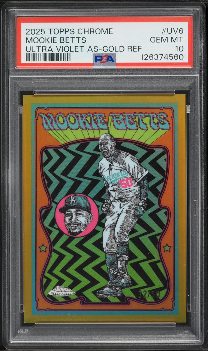2025 Topps Chrome Ultraviolet All-Stars Gold Refractor Mookie Betts /50 #UV6 PSA 10 GEM MINT - Photo 1