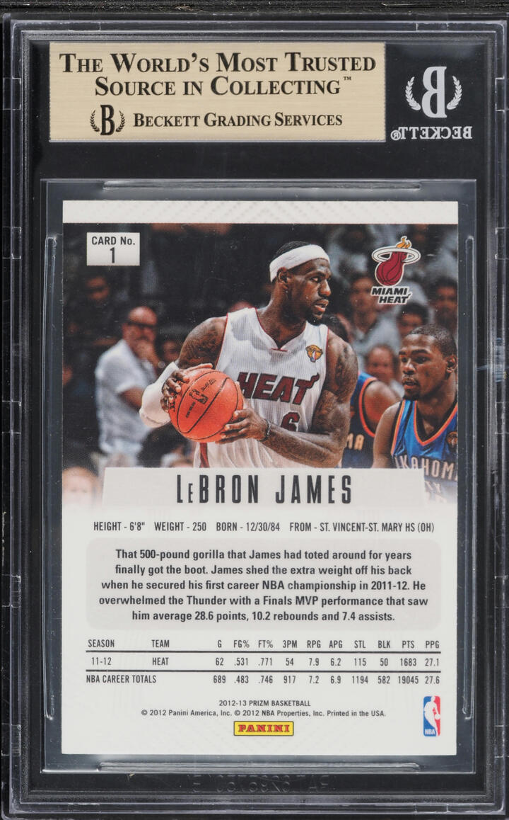 2012 Panini Prizm Silver LeBron James #1 BGS 9.5 GEM MINT - Photo 2