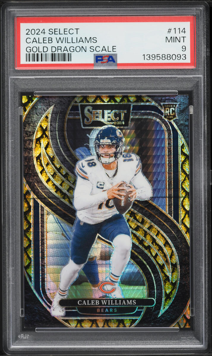 2024 Select Premier Level Gold Dragon Scale Caleb Williams ROOKIE 10/10 #114 PSA 9 MINT - Photo 1