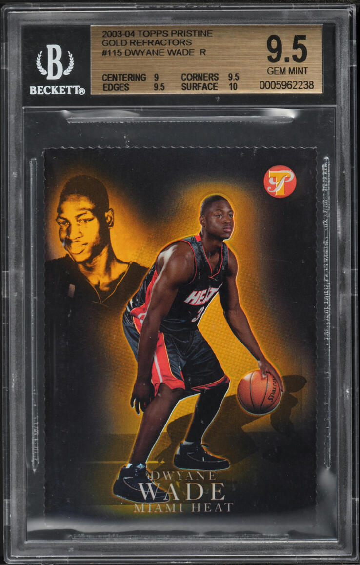 2003 Topps Pristine Gold Refractor Dwyane Wade ROOKIE /99 #115 BGS 9.5 GEM MINT - Photo 1
