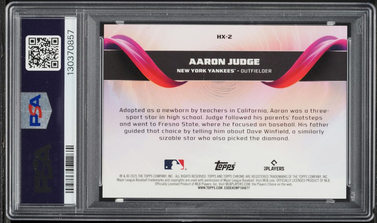 2025 Topps Chrome Helix Aaron Judge #HX2 PSA 9 MINT - Photo 2
