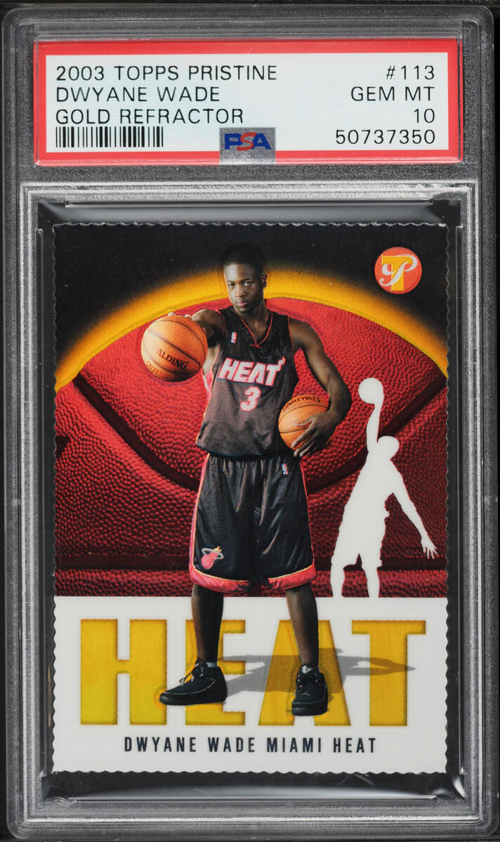 2003 Topps Pristine Gold Refractor Dwyane Wade ROOKIE /99 #113 PSA 10 GEM MINT - Photo 1