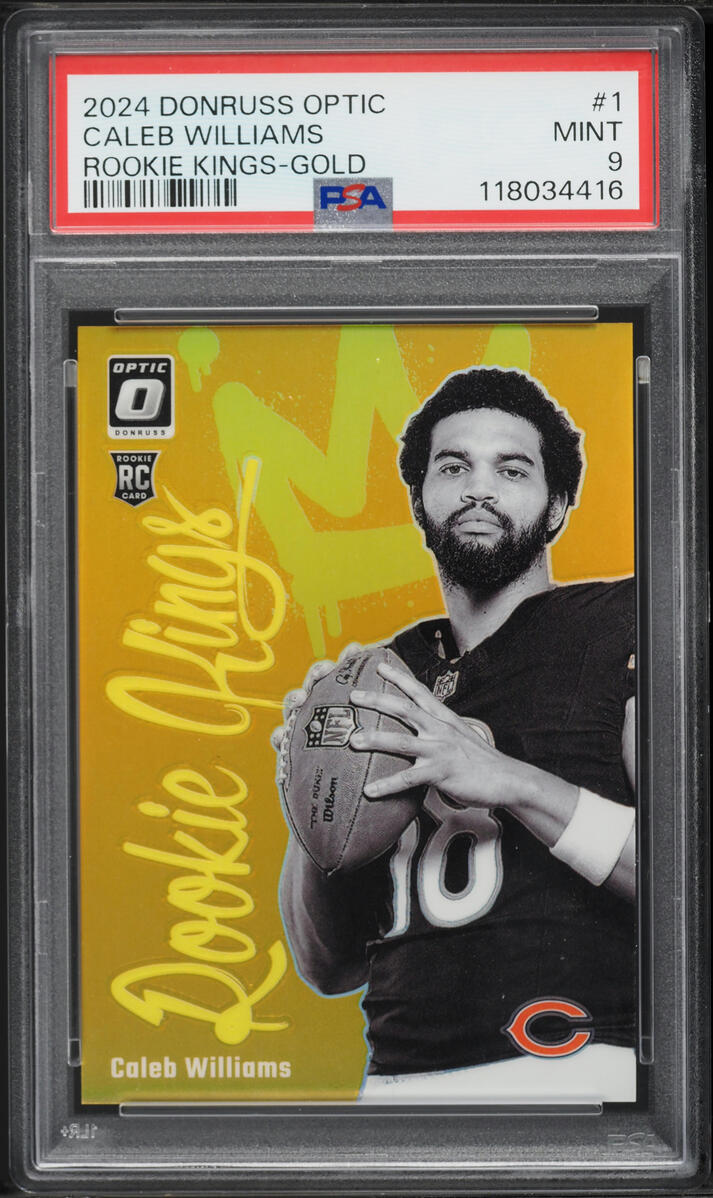 2024 Donruss Optic Rookie Kings Gold Caleb Williams ROOKIE /10 #1 PSA 9 MINT - Photo 1