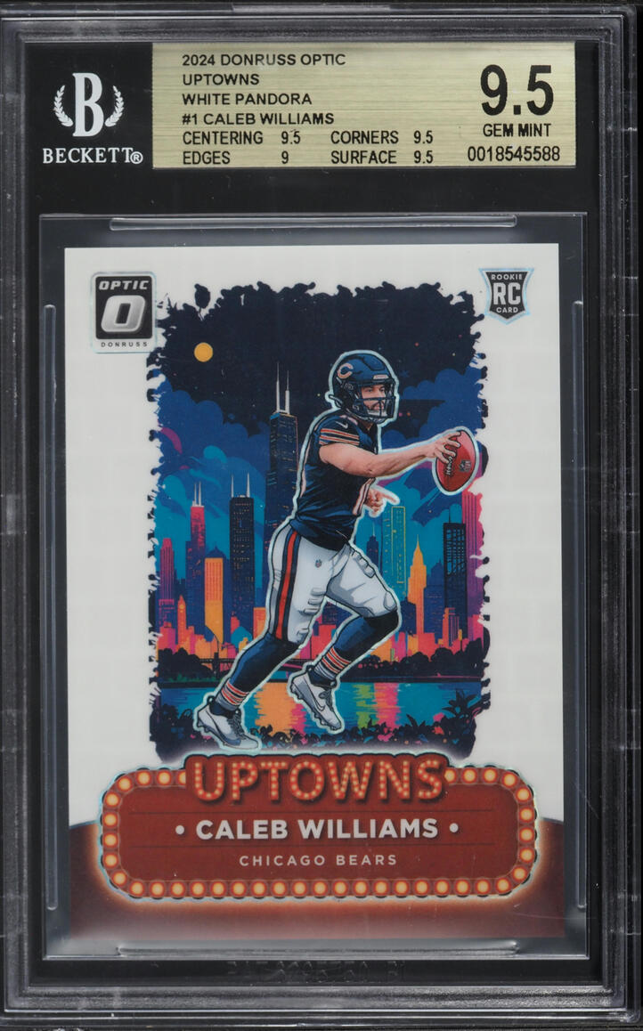 2024 Donruss Optic Uptowns White Pandora Caleb Williams ROOKIE /25 #1 BGS 9.5 GEM MINT - Photo 1