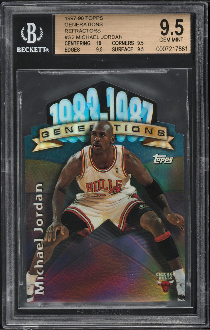 1997 Topps Generations Refractor Michael Jordan #G2 BGS 9.5 GEM MINT - Photo 1