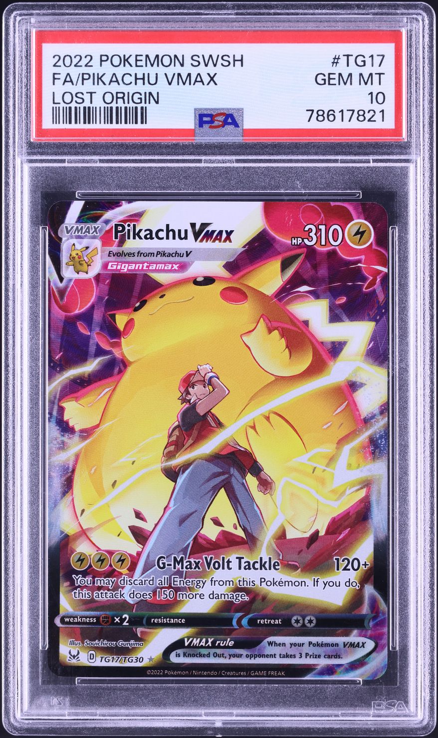 2022 Pokemon Sword & Shield Lost Origin TG Pikachu VMAX #TG17 PSA 10 GEM MINT