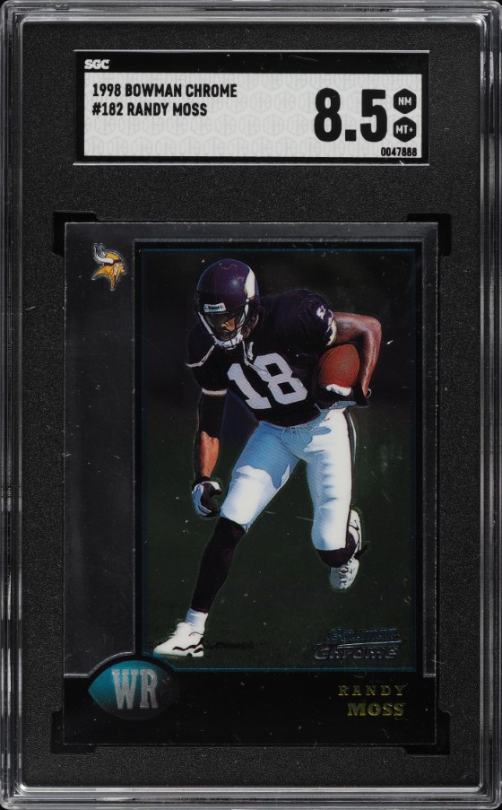 1998 Bowman Chrome Randy Moss ROOKIE #182 SGC 8.5 NM-MT+
