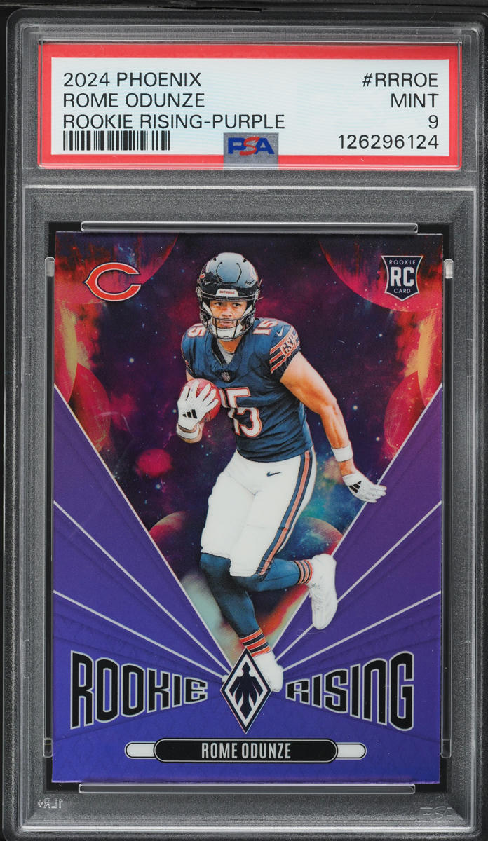 2024 Panini Phoenix Rising Purple Rome Odunze ROOKIE #RR-ROE PSA 9