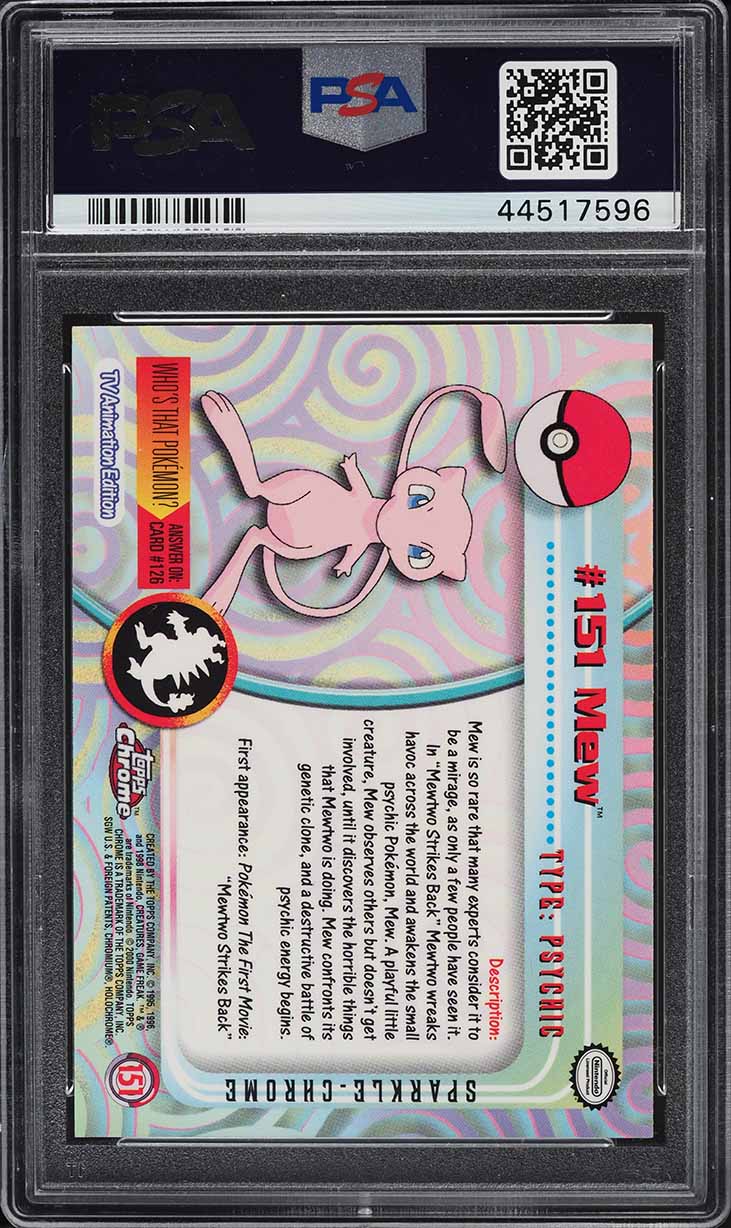2000 Pokemon Topps Chrome Series 2 Sparkle Mew #151 PSA 10 GEM MINT