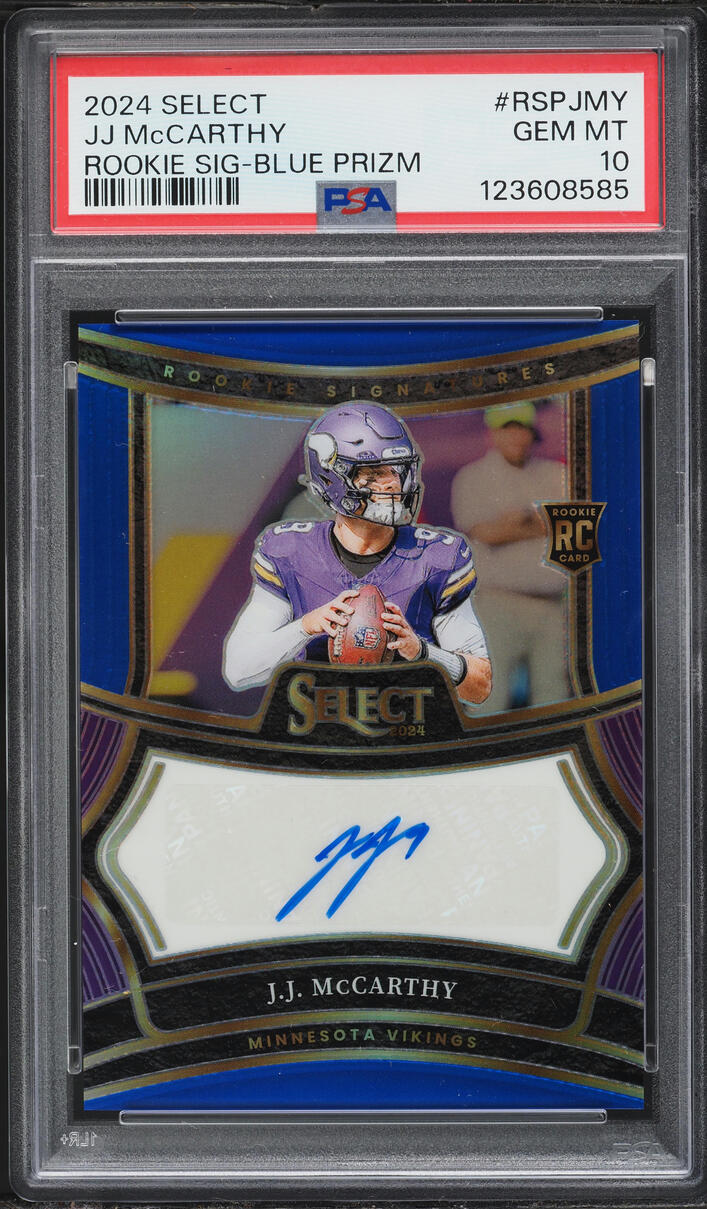 2024 Select Blue Prizm JJ McCarthy ROOKIE AUTO /149 #RSP-JMY PSA 10 GEM MINT