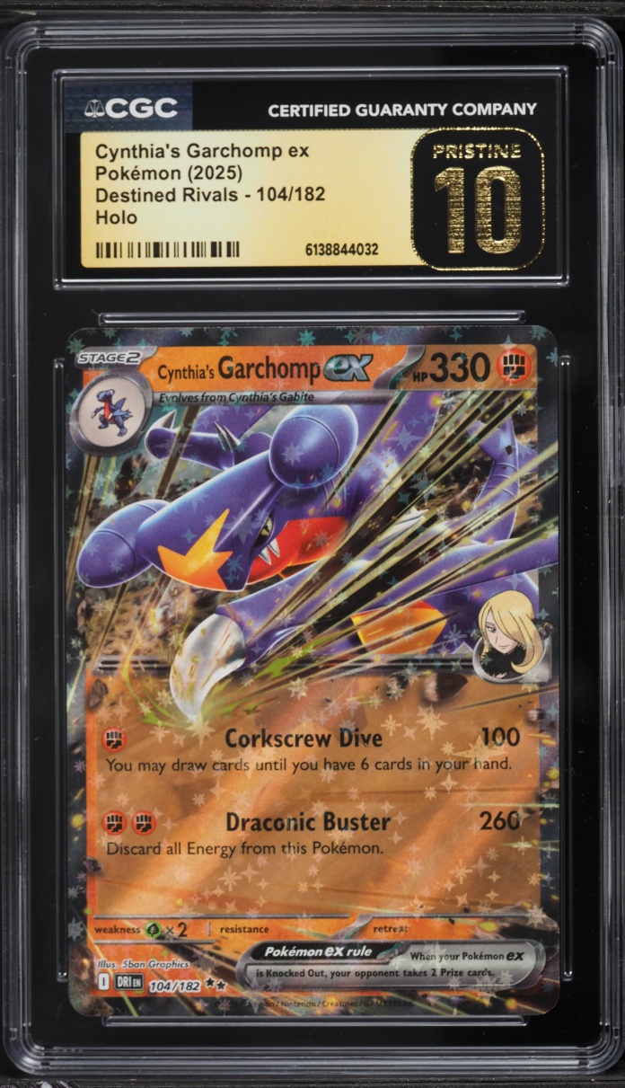 2025 Pokemon Scarlet & Violet Destined Rivals Holo Cynthia's Garchomp ex #104 CGC 10 PRISTINE
