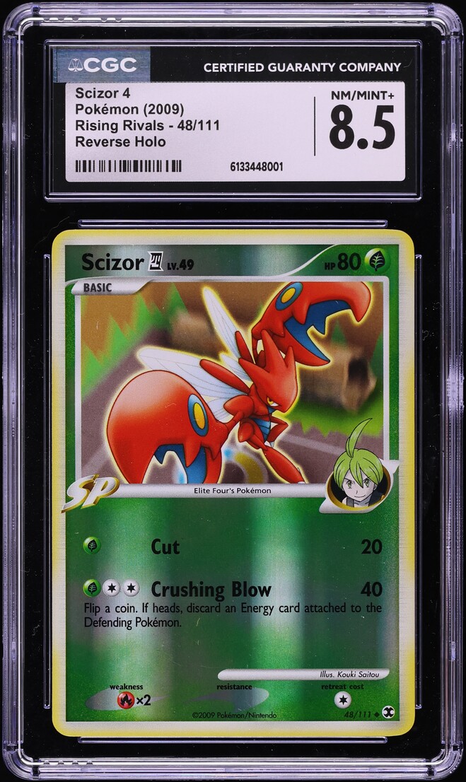 2009 Pokemon Rising Rivals Reverse Holo Scizor 4 #48 CGC 8.5 NM-MT+