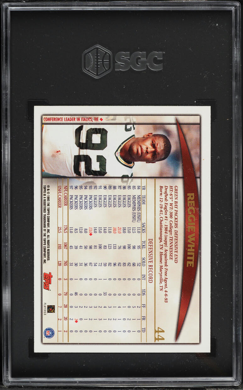 1998 Topps Football Reggie White #44 SGC 9 MINT