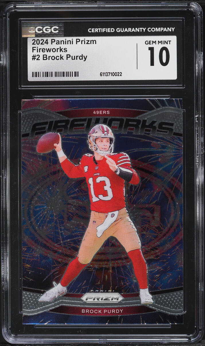 2024 Panini Prizm Fireworks Brock Purdy #2 CGC 10 GEM MINT
