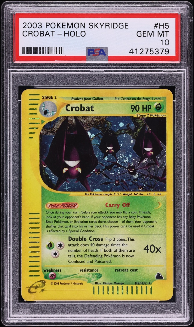 2003 Pokemon Skyridge Holo Crobat #H5 PSA 10 GEM MINT