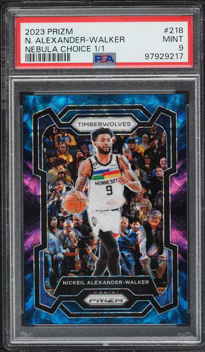 2023 Panini Prizm Nebula Choice Nickeil Alexander-Walker 1/1 #218 PSA 9 MINT