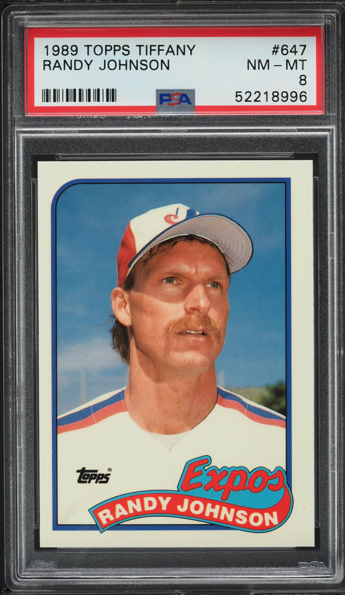 1989 Topps Tiffany Randy Johnson ROOKIE #647 PSA 8 NM-MT