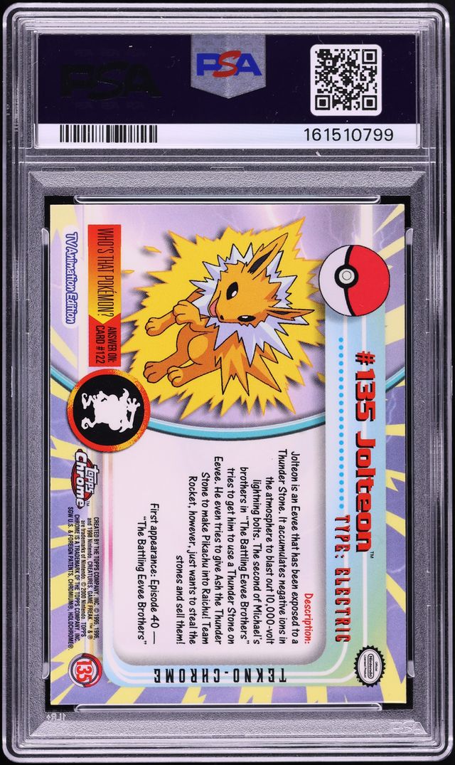 2000 Topps Chrome Pokemon T.V. Tekno Jolteon #135 PSA 10 GEM MINT