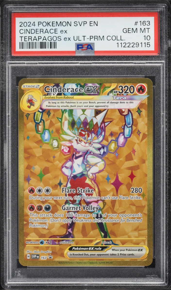 2024 Pokemon Scarlet & Violet Promo Ultra Premium Gold Rare Cinderace Ex #163 PSA 10 GEM MINT