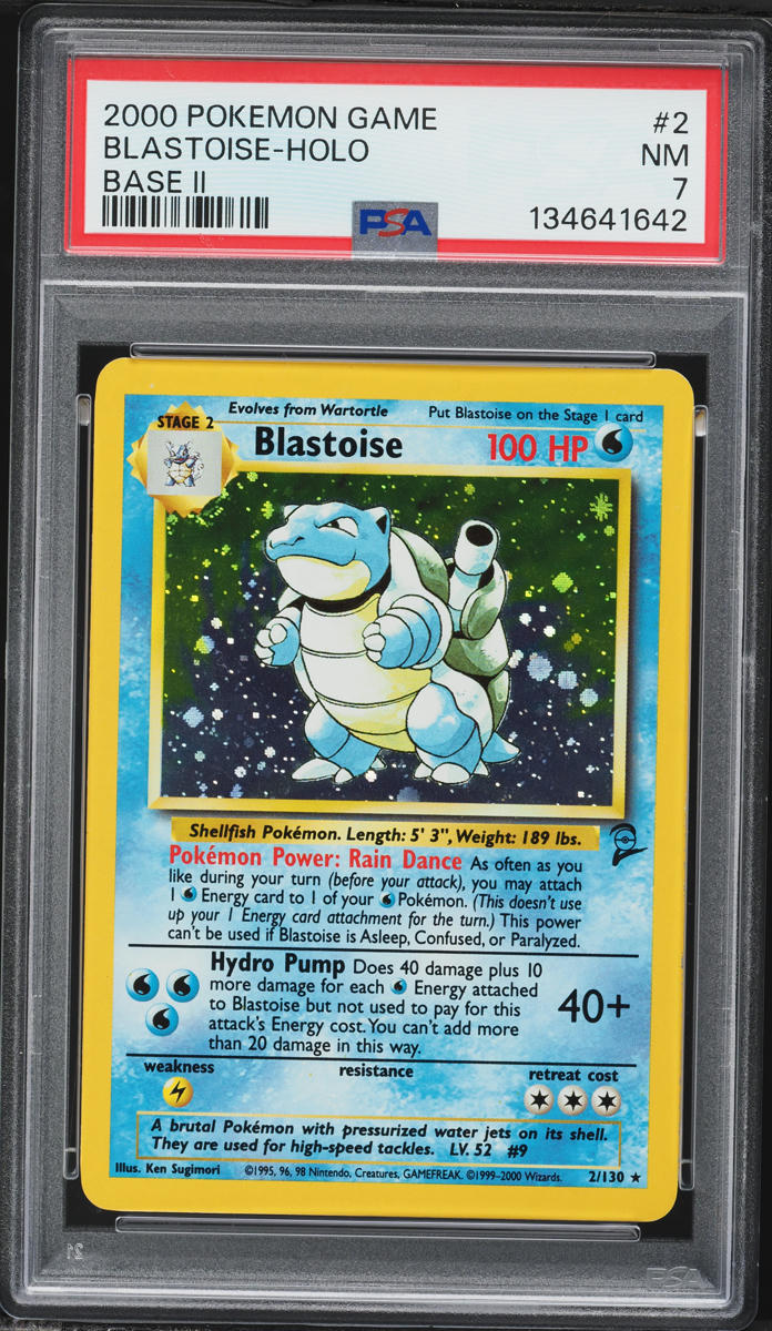 2000 Pokemon Base Set 2 Holo Blastoise #2 PSA 7 NRMT