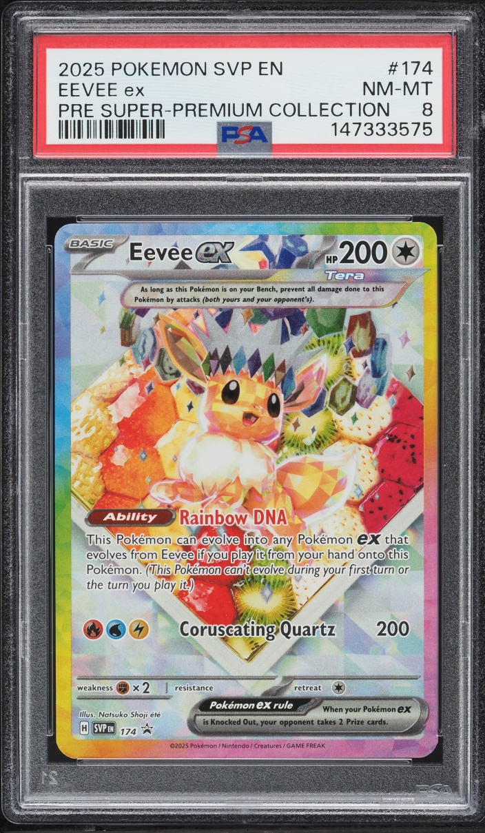 2025 Pokemon SV Promo Prismatic Evolutions Premium Collection Full Art Eevee Ex #174 PSA 8
