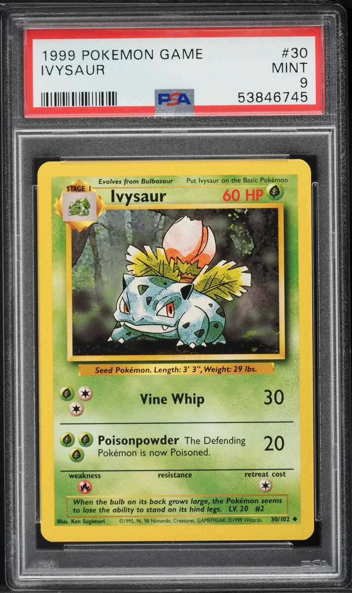 1999 Pokemon Base Set Ivysaur #30 PSA 9 MINT