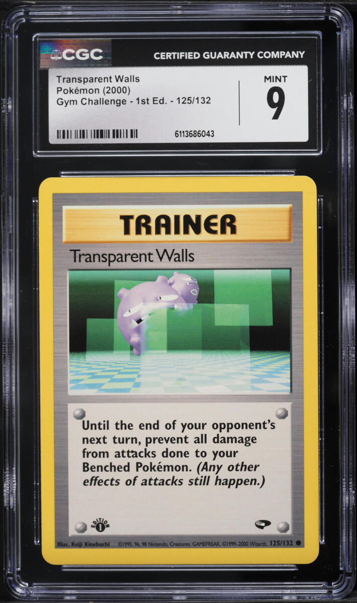 2000 Pokemon Gym Challenge 1st Edition Transparent Walls #125 CGC 9 MINT
