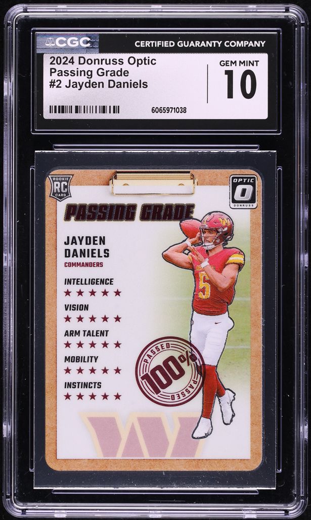 2024 Donruss Optic Passing Grade Jayden Daniels ROOKIE #2 CGC 10 GEM MINT