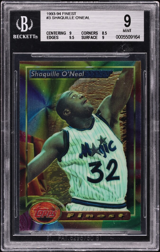1993 Finest Basketball Shaquille O'Neal #3 BGS 9 MINT
