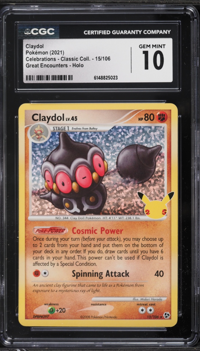 2021 Pokemon Sword & Shield Celebrations Classic Collection Holo Claydol #15 CGC 10 GEM MINT